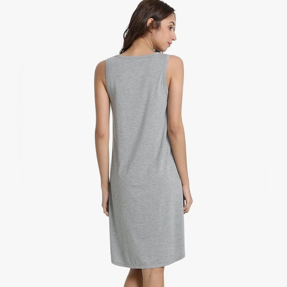 GYS Bamboo Viscose Sleeveless Nightgown Sleep Shirt - Picture 4 of 4